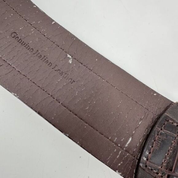 Carlisle Women's Leather Crocodile Head Tail Rhinestones Buckle Belt Brown XS - Picture 11 of 14